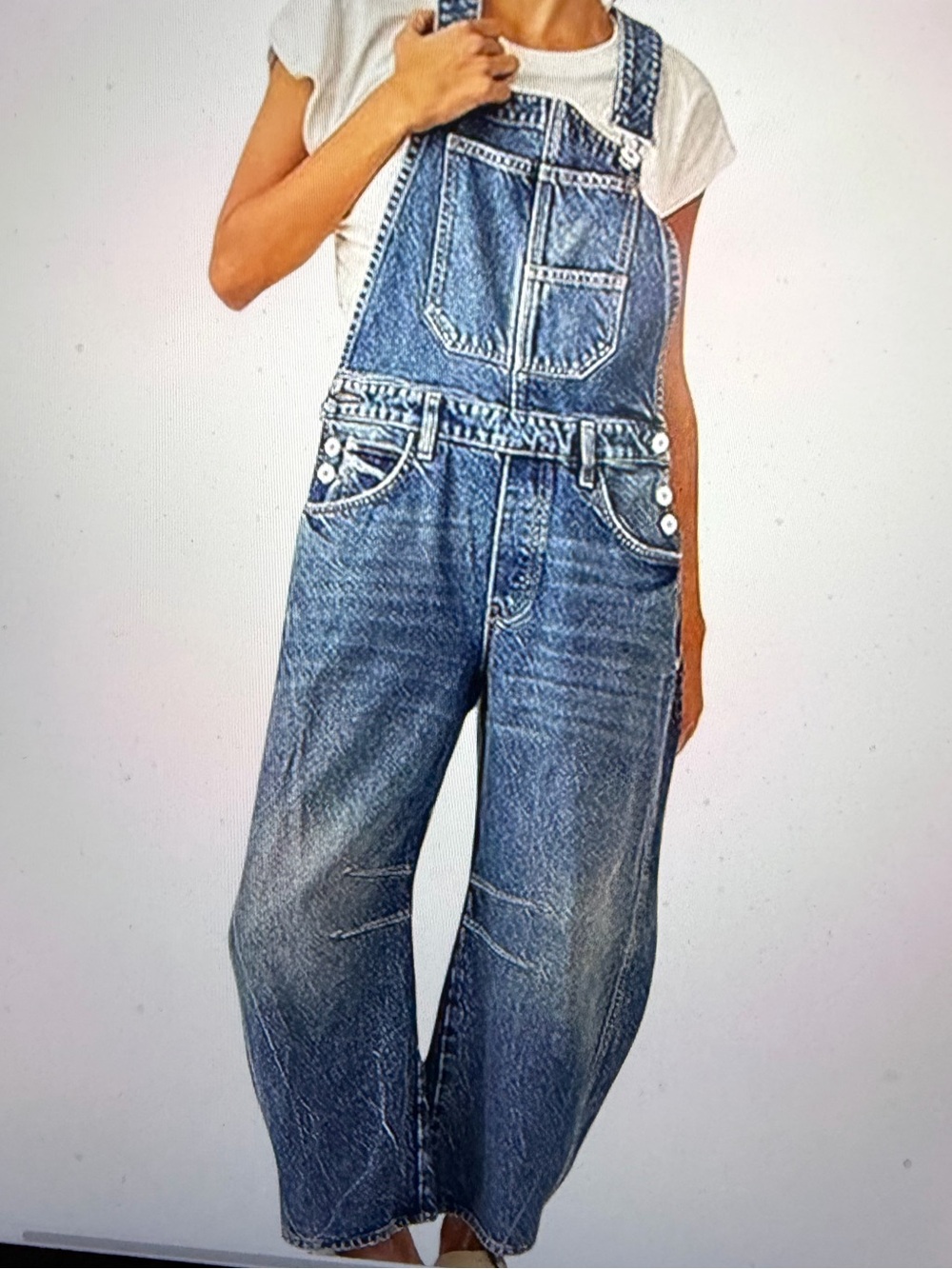 Baggy Barrel Jean Wide Leg Denim Bib Overall - NWT -  Size XL